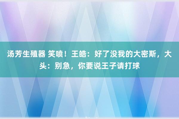 汤芳生殖器 笑喷！王皓：好了没我的大密斯，大头：别急，你要说王子请打球