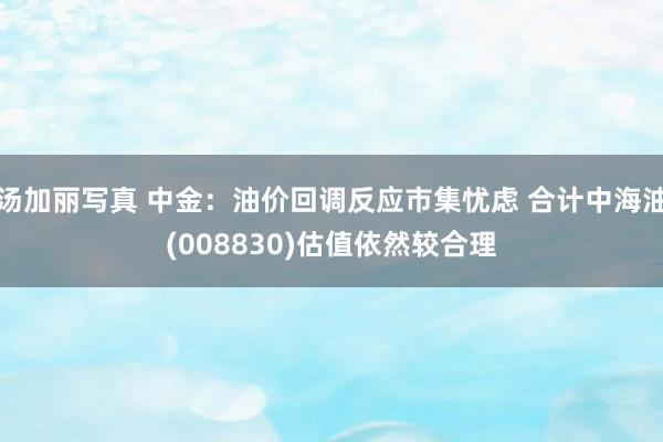 汤加丽写真 中金：油价回调反应市集忧虑 合计中海油(008830)估值依然较合理