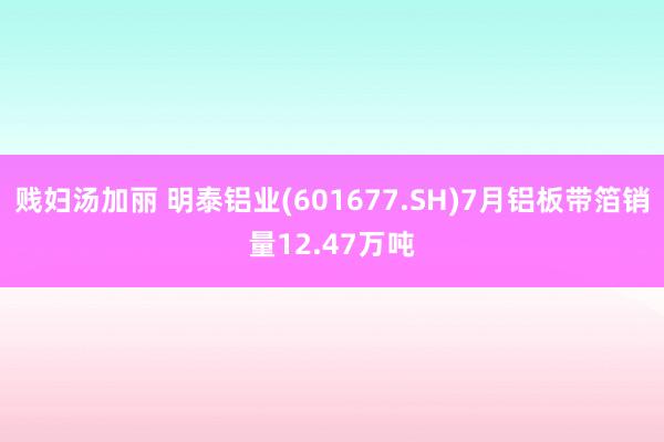 贱妇汤加丽 明泰铝业(601677.SH)7月铝板带箔销量12.47万吨