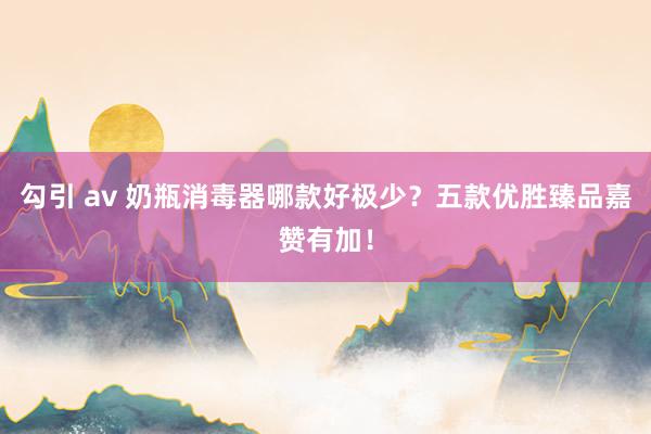 勾引 av 奶瓶消毒器哪款好极少？五款优胜臻品嘉赞有加！