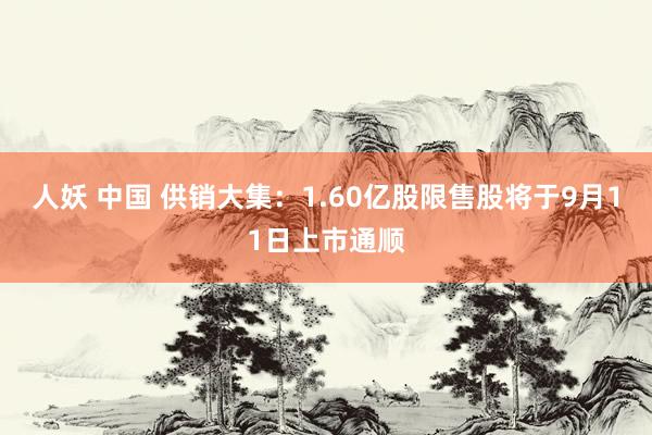 人妖 中国 供销大集：1.60亿股限售股将于9月11日上市通顺