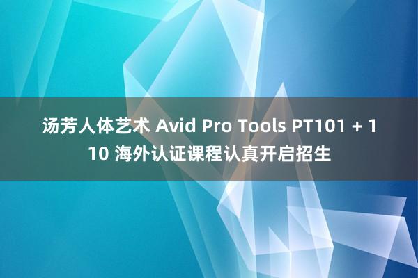 汤芳人体艺术 Avid Pro Tools PT101 + 110 海外认证课程认真开启招生