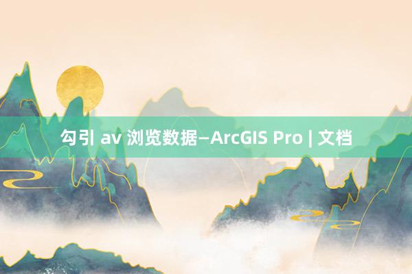 勾引 av 浏览数据—ArcGIS Pro | 文档