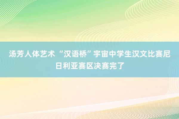 汤芳人体艺术 “汉语桥”宇宙中学生汉文比赛尼日利亚赛区决赛完了