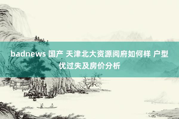 badnews 国产 天津北大资源阅府如何样 户型优过失及房价分析